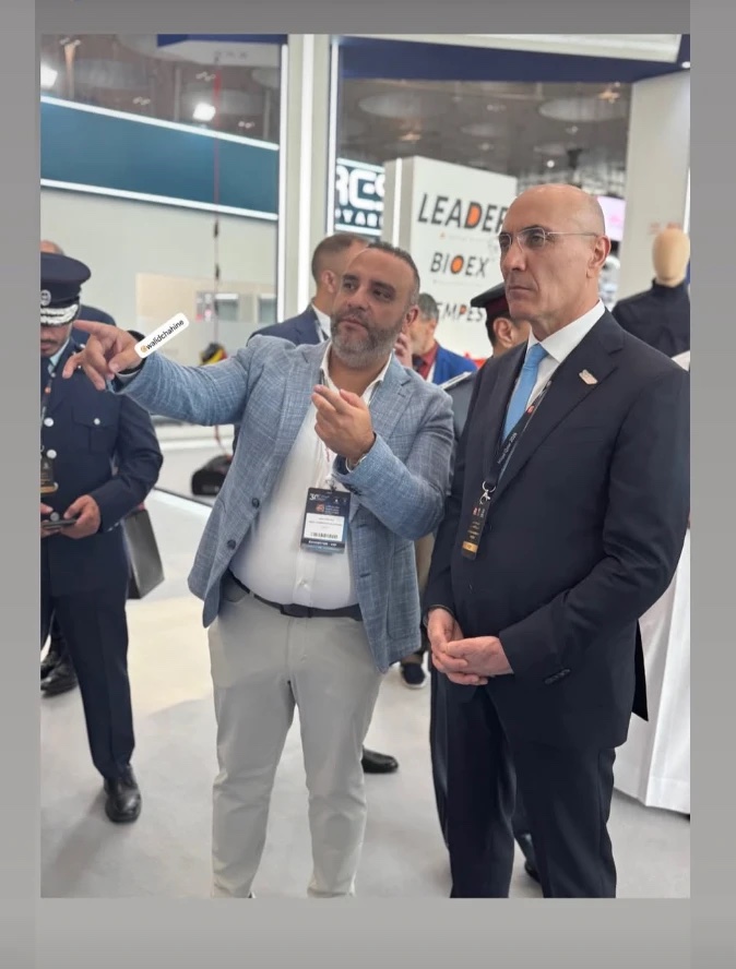 Col. Ahmed Al Hajjar at the SCS stand, Milipol Qatar 2026